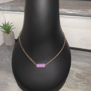Bar necklace periwinkle pendant on gold chain comes with length extender 18-21…